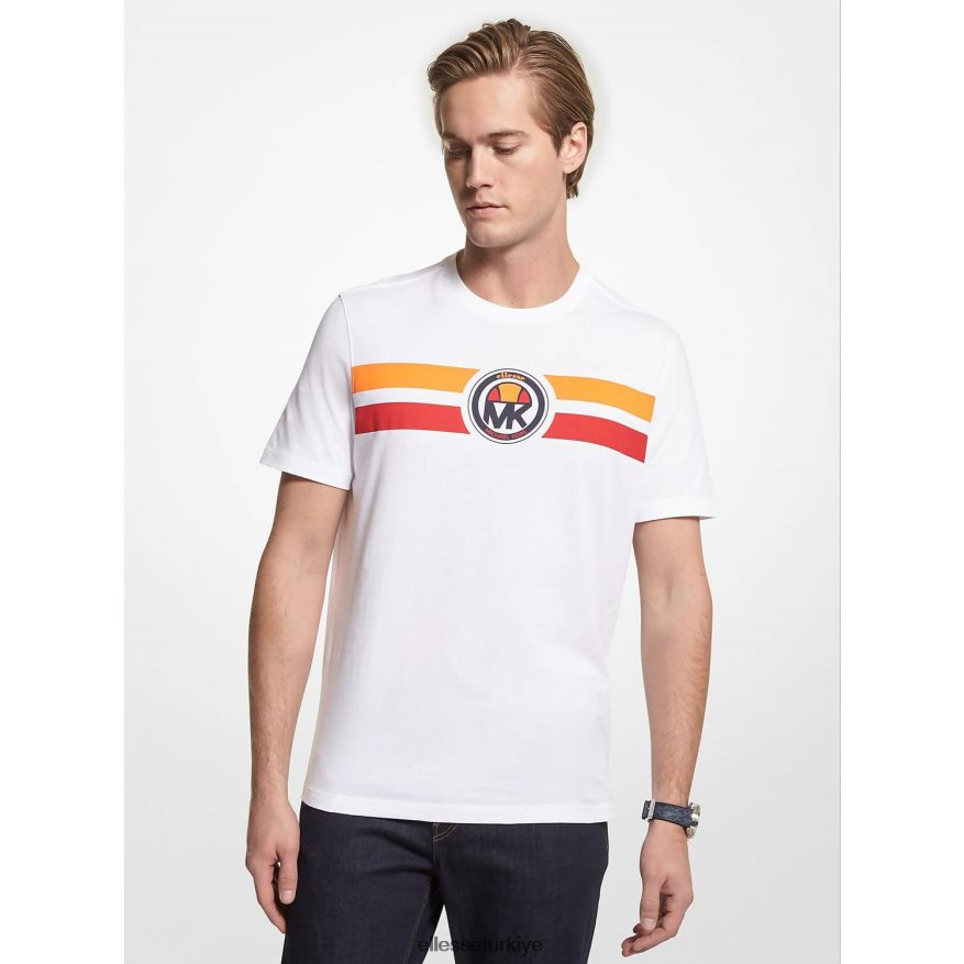 erkekler mk çizgili pamuklu tişört JDV02R393 Giyim Ellesse logo