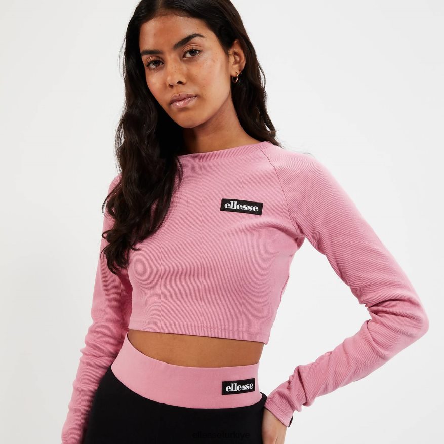 kadınlar linny uzun kollu mahsul tişört JDV02R91 Giyim Ellesse pembe