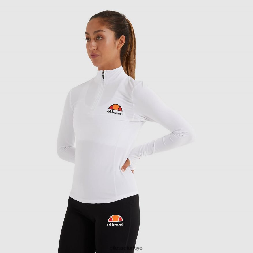 kadınlar sofira 1/4 fermuarlı üst JDV02R95 Giyim Ellesse beyaz
