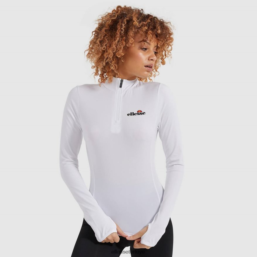 kadınlar sofira 1/4 fermuarlı üst JDV02R95 Giyim Ellesse beyaz